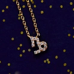 Latelita Diamond Zodiac Necklace Gold Capricorn -Latelitla Store diamond zodiac necklace gold capricorn 190840