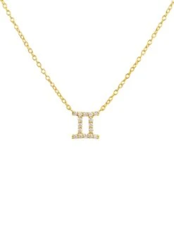 Latelita Diamond Zodiac Necklace Gold Gemini
