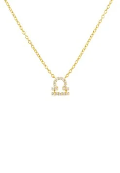 Latelita Diamond Zodiac Necklace Gold Libra