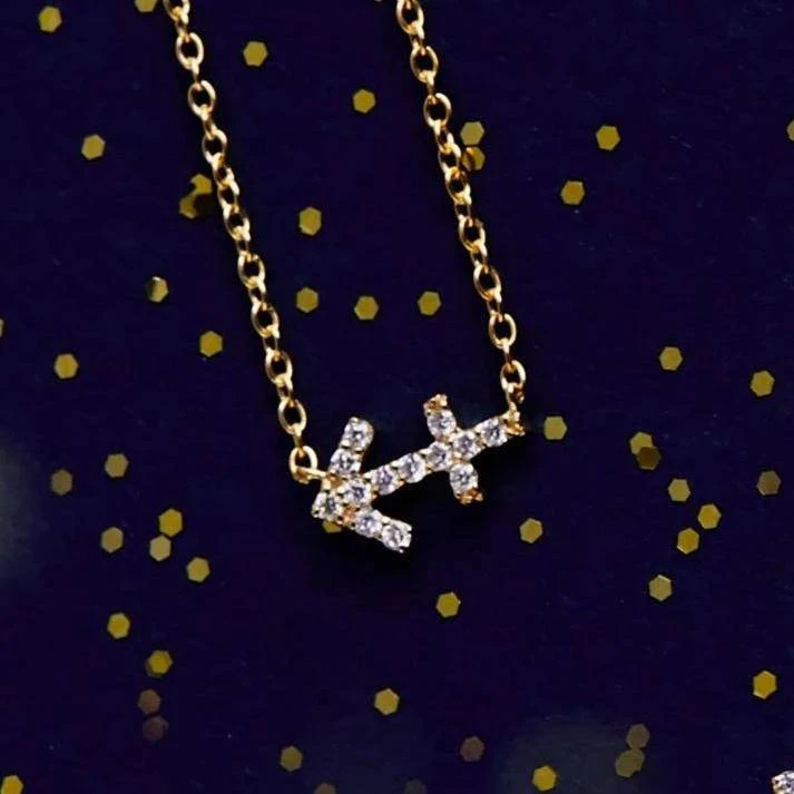 Latelita Diamond Zodiac Necklace Gold Sagittarius 5 Latelita Diamond Zodiac Necklace Gold Sagittarius - Image 3