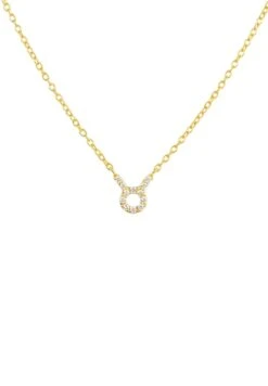 Latelita Diamond Zodiac Necklace Gold Taurus