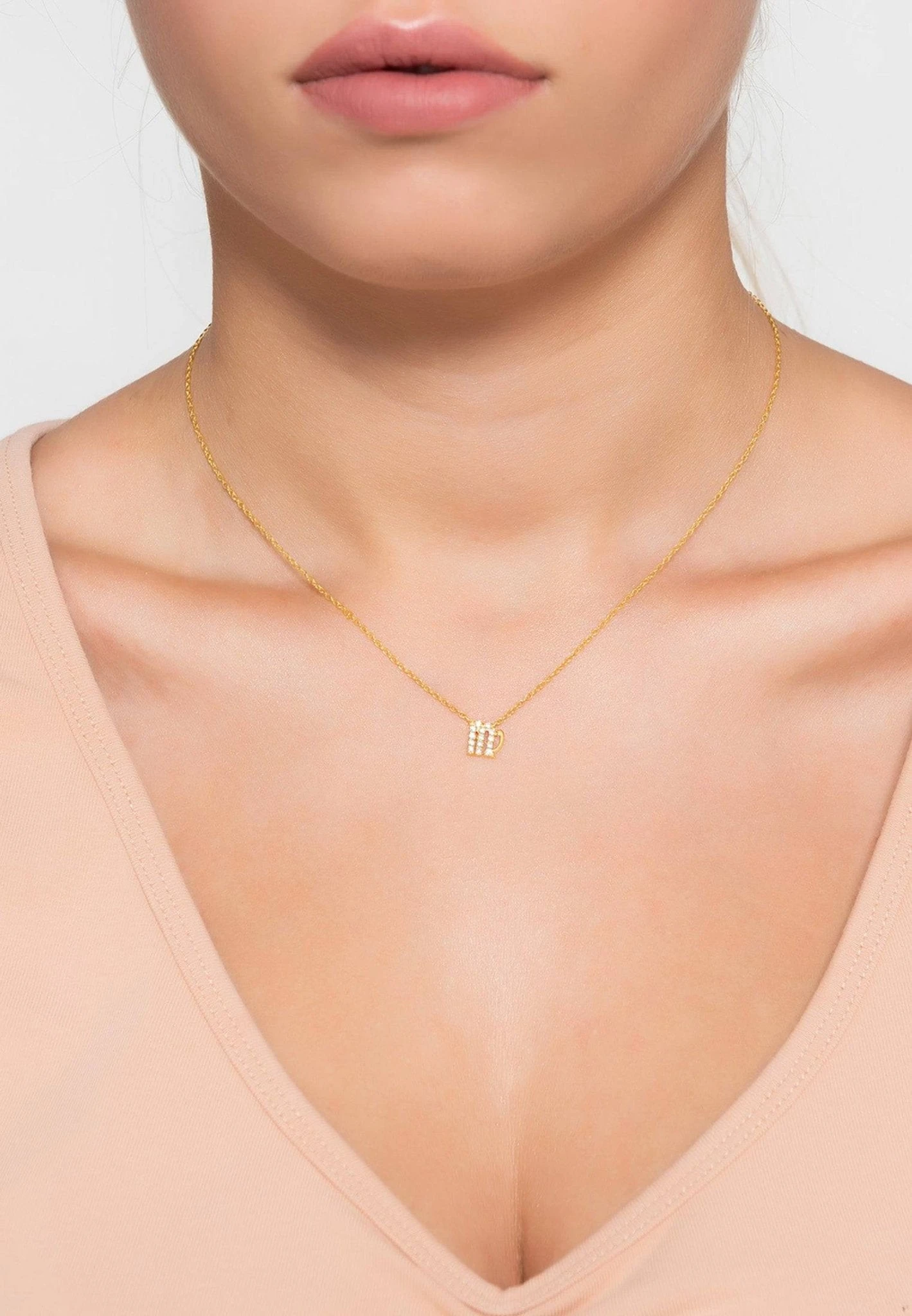 Latelita Diamond Zodiac Necklace Gold Virgo 4 Latelita Diamond Zodiac Necklace Gold Virgo - Image 2