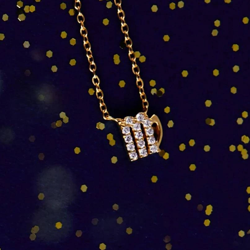 Latelita Diamond Zodiac Necklace Gold Virgo 5 Latelita Diamond Zodiac Necklace Gold Virgo - Image 3
