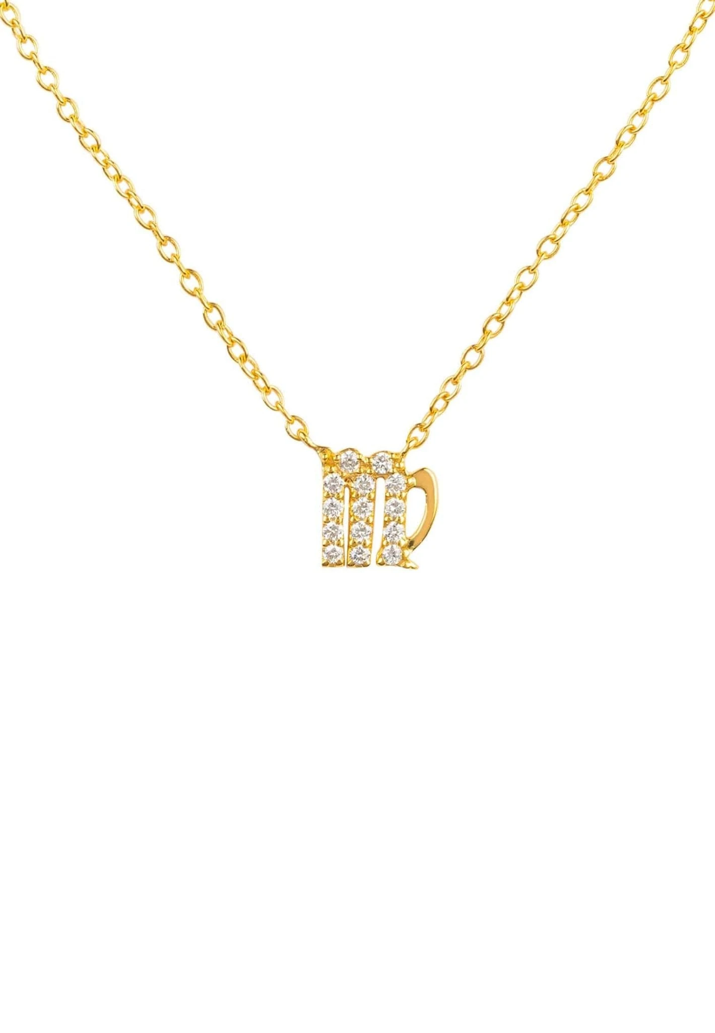 Latelita Diamond Zodiac Necklace Gold Virgo 3 Latelita Diamond Zodiac Necklace Gold Virgo