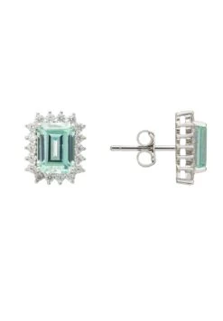 Latelita Elena Gemstone Stud Earrings Aquamarine Silver -Latelitla Store elena gemstone stud earrings aqua marine silver 706598