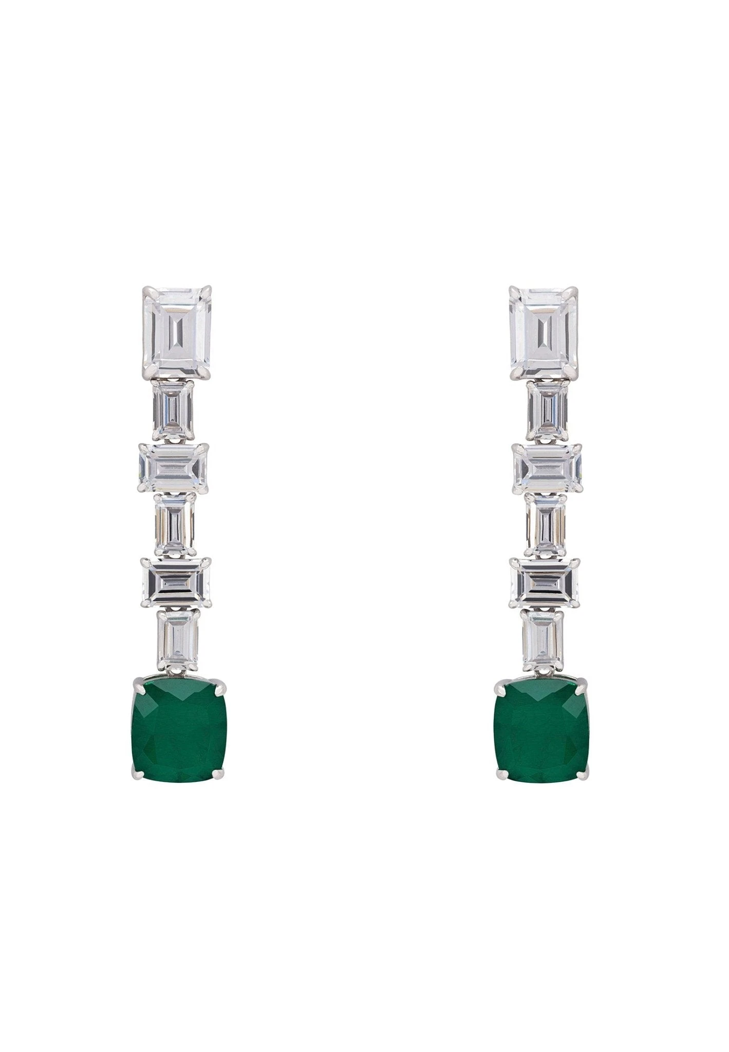 Latelita Elizabeth Colombian Emerald Drop Earrings Silver 3 Latelita Elizabeth Colombian Emerald Drop Earrings Silver