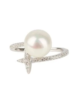 Latelita Ellie Star Pearl Ring White Silver -Latelitla Store ellie star pearl ring white silver 946115