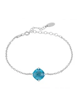 Latelita Empress Blue Topaz Gemstone Bracelet Silver