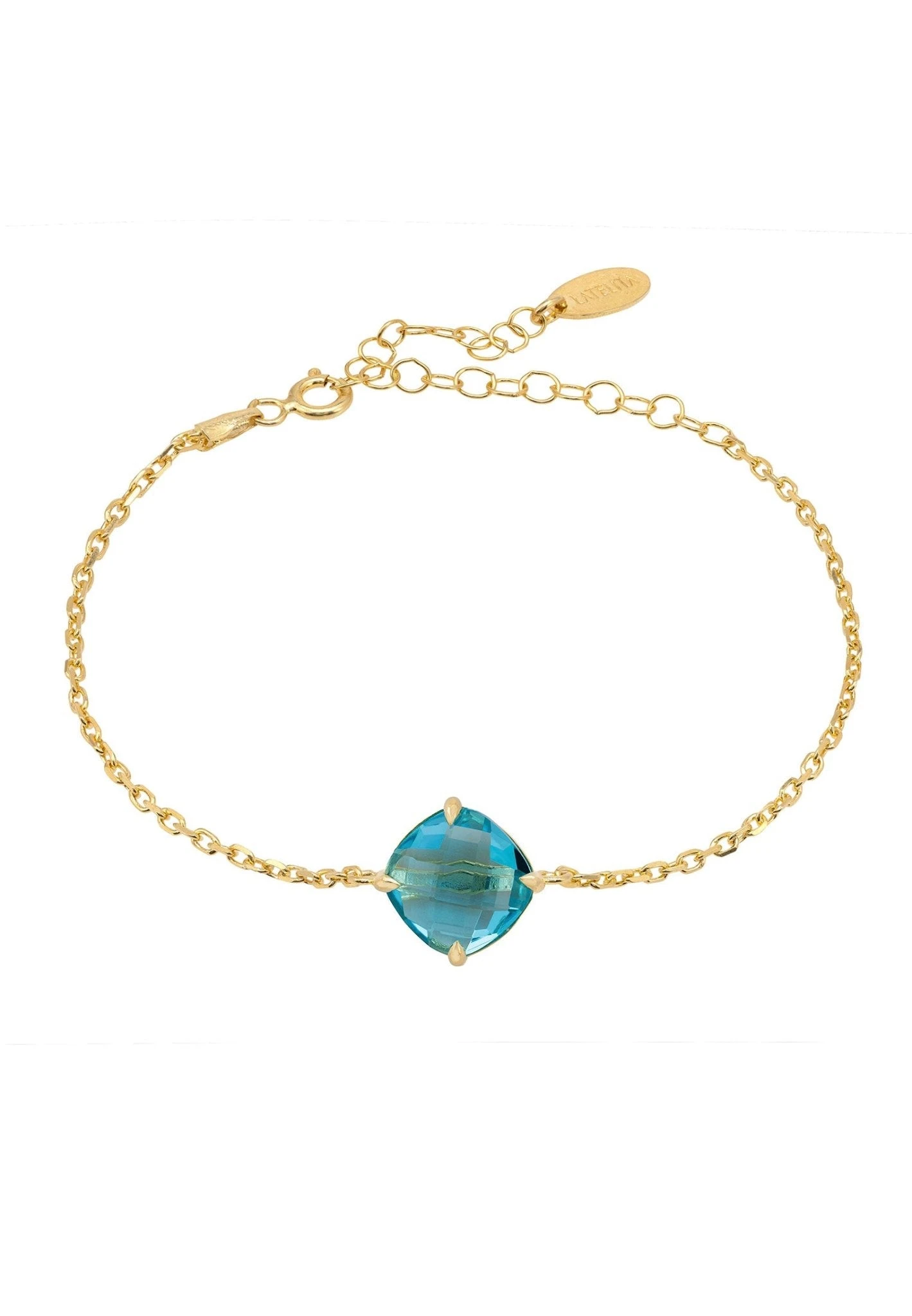 Latelita Empress Gemstone Bracelet Gold Blue Topaz 3 Latelita Empress Gemstone Bracelet Gold Blue Topaz