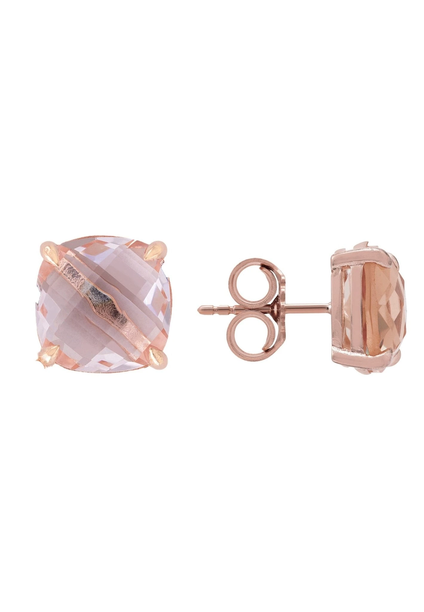 Latelita Empress Gemstone Stud Earrings Rosegold Rose Quartz 5 Latelita Empress Gemstone Stud Earrings Rosegold Rose Quartz - Image 3