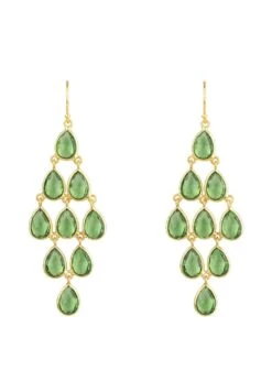 Latelita Erviola Gemstone Cascade Earrings Gold Peridot
