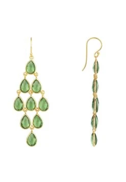 Latelita Erviola Gemstone Cascade Earrings Gold Peridot -Latelitla Store erviola gemstone cascade earrings gold peridot 922985