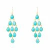Latelita Erviola Gemstone Cascade Earrings Gold Turquoise -Latelitla Store erviola gemstone cascade earrings gold turquoise 163274