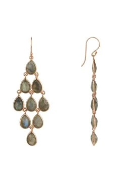 Latelita Erviola Gemstone Cascade Earrings Rose Gold Labradorite -Latelitla Store erviola gemstone cascade earrings rose gold labradorite 610304