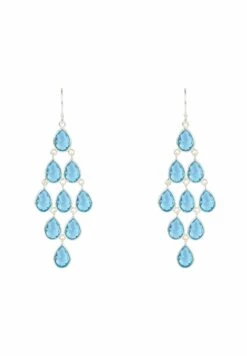 Latelita Erviola Gemstone Cascade Earrings Silver Blue Topaz Hydro