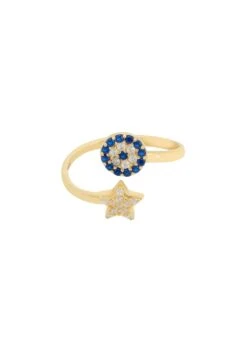 Latelita Evil Eye & Star Ring Gold -Latelitla Store evil eye star ring gold 468548