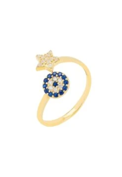 Latelita Evil Eye & Star Ring Gold