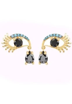 Latelita Eye Of Horus Earrings Blue Gold