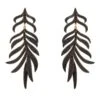 Latelita Feathered Leaf Statement Drop Earrings Gold Black -Latelitla Store feathered leaf statement drop earrings gold black 602212