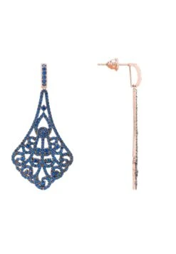 Latelita Featherington Drop Earrings Sapphire Blue Rosegold -Latelitla Store featherington drop earrings sapphire blue rosegold 164884