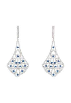 Latelita Featherington Drop Earrings Sapphire Blue Silver