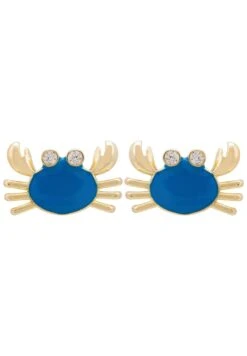 Latelita Feeling Crabby Turquoise Enamel Stud Earrings Gold