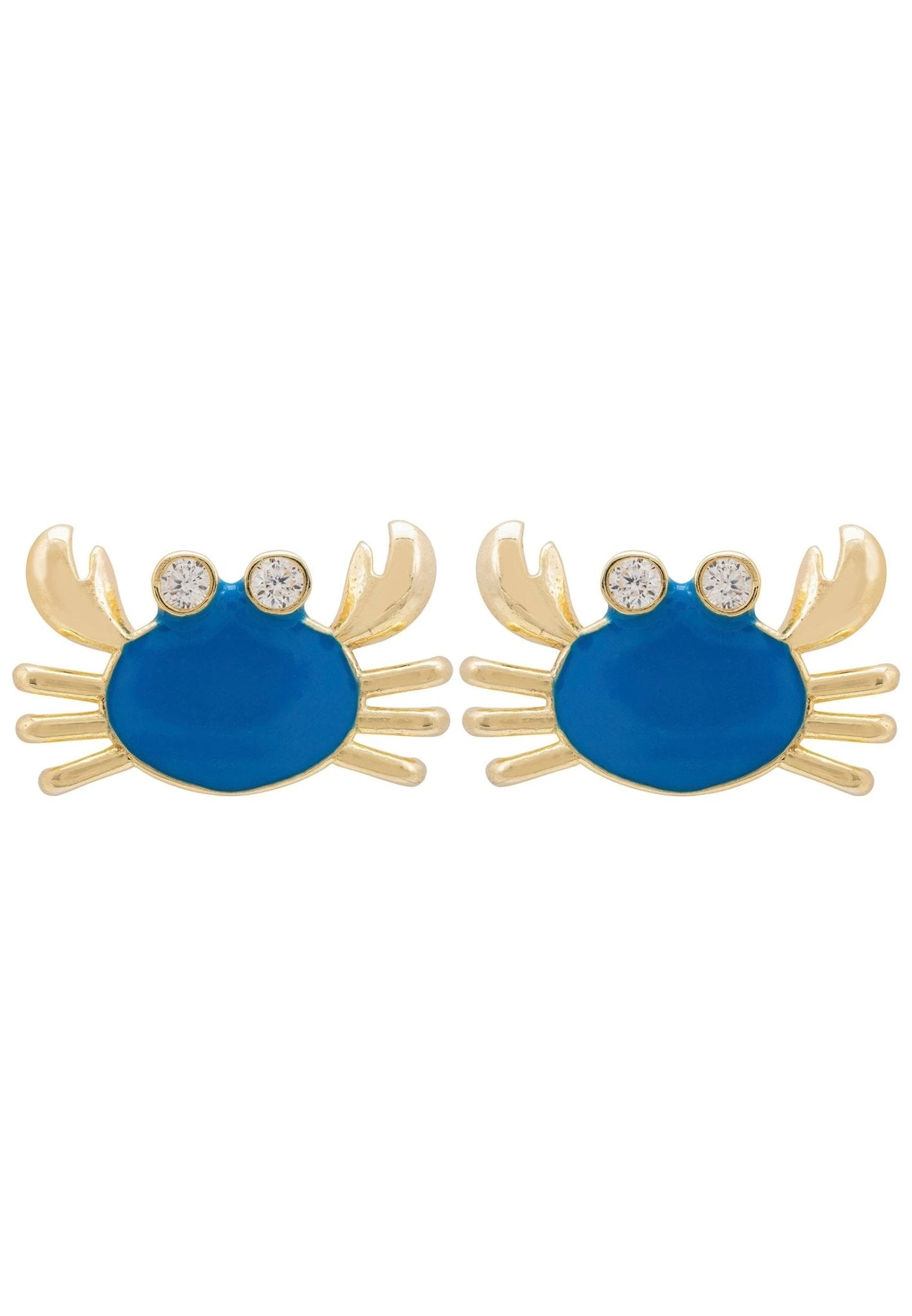 Latelita Feeling Crabby Turquoise Enamel Stud Earrings Gold 3 Latelita Feeling Crabby Turquoise Enamel Stud Earrings Gold