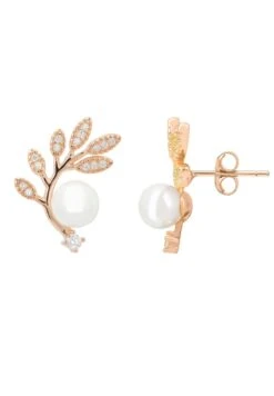Latelita Fern Leaf & Pearl Earrings Rosegold 8 Latelita Fern Leaf & Pearl Earrings Rosegold -Latelitla Store fern leaf pearl earrings rosegold 658957