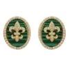 Latelita Fleur De Lys Oval Malachite Earrings Gold -Latelitla Store fleur de lys oval malachite earrings gold 357754
