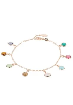 Latelita Florence Multi Coloured Gemstone Bracelet Rosegold