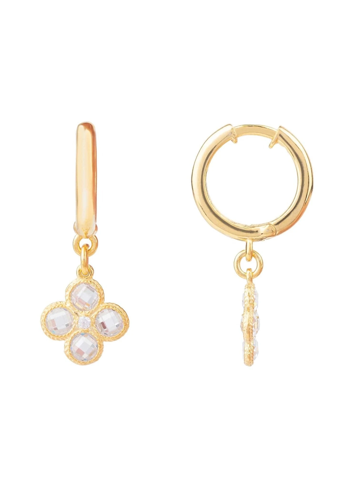 Latelita Flower Clover Small Drop Earrings Gold 5 Latelita Flower Clover Small Drop Earrings Gold - Image 3