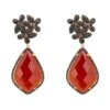 Latelita Flowers Teardrop Carnelian Chocolate Cz Earrings Gold -Latelitla Store flowers teardrop carnelian chocolate cz earrings gold 111578