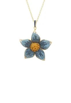 Latelita Forget Me Not Flower Necklace Gold