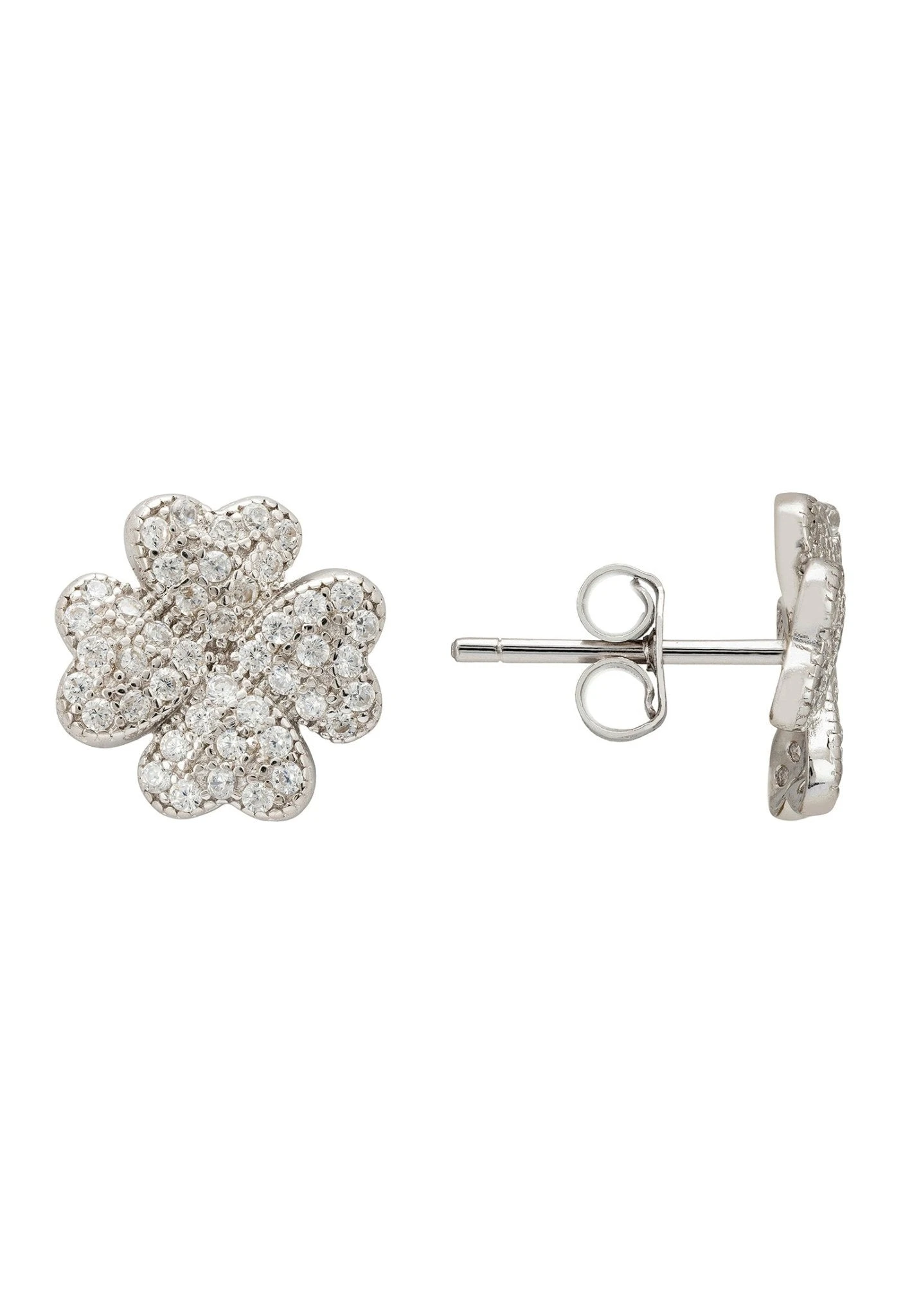 Latelita Four Leaf Clover Stud Earrings Silver 5 Latelita Four Leaf Clover Stud Earrings Silver - Image 3