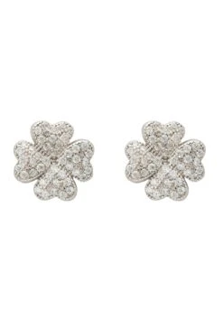 Latelita Four Leaf Clover Stud Earrings Silver