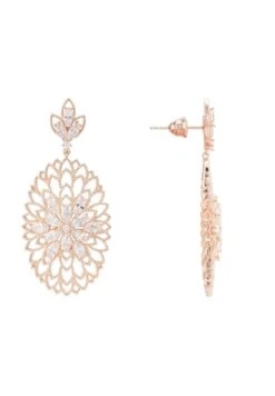 Latelita Full Bloom Flower Earrings White Rosegold -Latelitla Store full bloom flower earrings white rosegold 910978