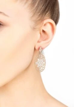 Latelita Full Bloom Flower Earrings White Silver -Latelitla Store full bloom flower earrings white silver 212636