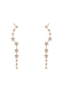 Latelita Graduated Star Ear Climbers With Drop Rosegold