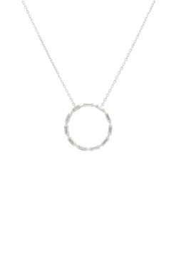 Latelita Halo Baguette Necklace Silver