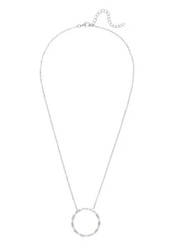 Latelita Halo Baguette Necklace Silver -Latelitla Store halo baguette necklace silver 398045