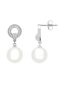 Latelita Halo Pearl Drop Earrings Silver -Latelitla Store halo pearl drop earrings silver 723542