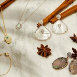 Latelita Hamsa White Mother Of Pearl Teardrop Earrings -Latelitla Store hamsa white mother of pearl teardrop earrings 534061