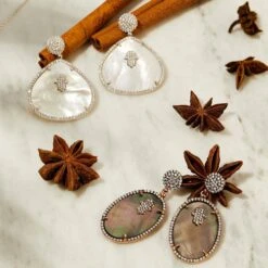 Latelita Hamsa White Mother Of Pearl Teardrop Earrings -Latelitla Store hamsa white mother of pearl teardrop earrings 820173