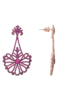 Latelita Harlequin Drop Earrings Rosegold Ruby -Latelitla Store harlequin drop earrings rosegold ruby 460232