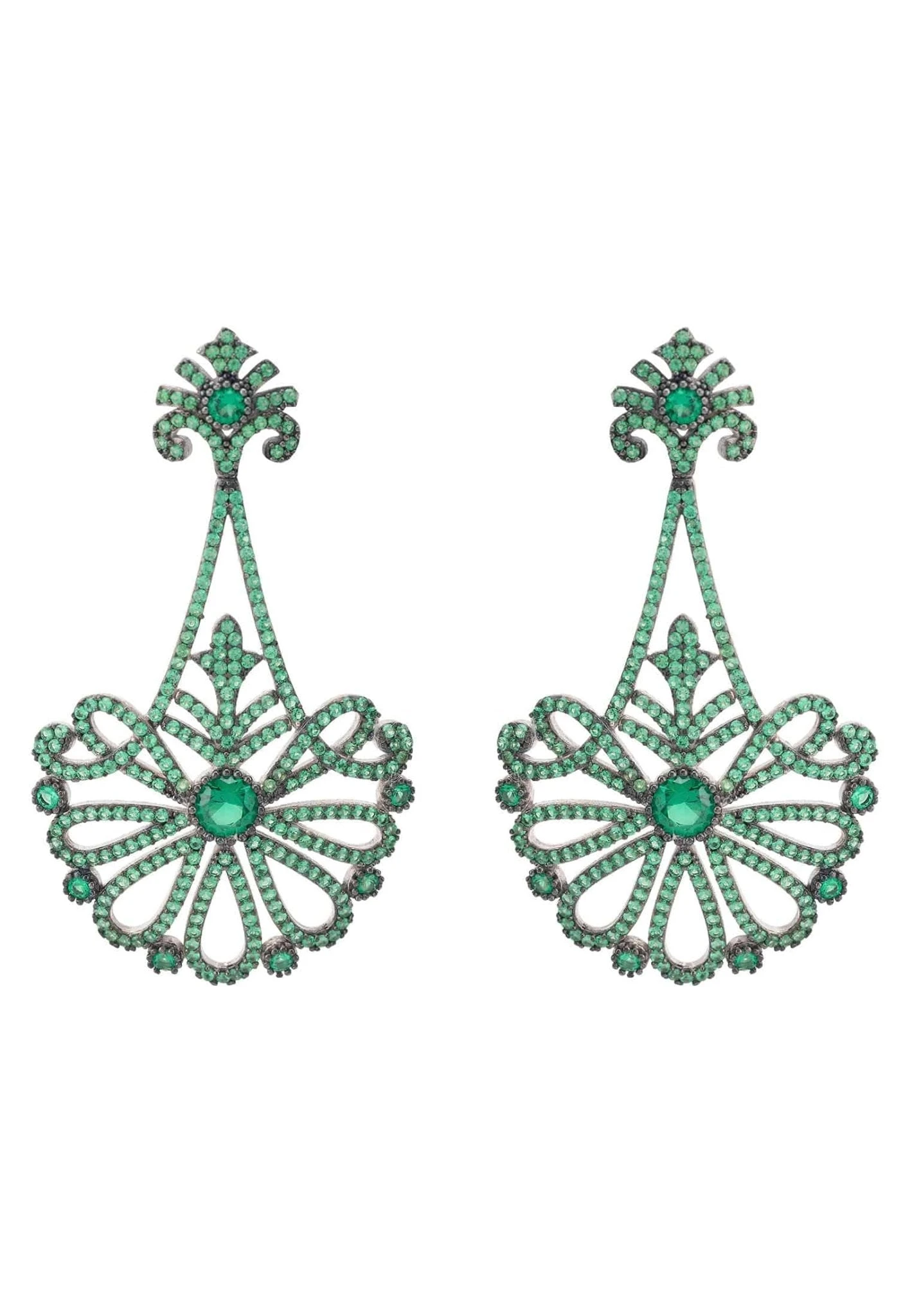 Latelita Harlequin Drop Earrings Silver Emerald 3 Latelita Harlequin Drop Earrings Silver Emerald