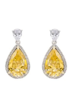 Latelita Harlow Lemon Topaz Teardrop Earrings Silver
