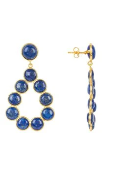 Latelita Hatun Gemstone Statement Earrings Gold Lapis Lazuli -Latelitla Store hatun gemstone statement earrings gold lapis lazuli 489981