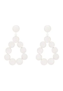 Latelita Hatun Gemstone Statement Earrings Silver Moonstone