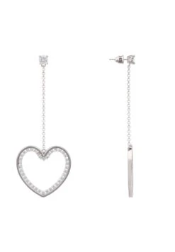 Latelita Heart Big Drop Earrings Silver -Latelitla Store heart big drop earrings silver 758383