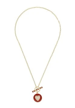 Latelita Heart Enamel Lariat Necklace Gold -Latelitla Store heart enamel lariat necklace gold 501581
